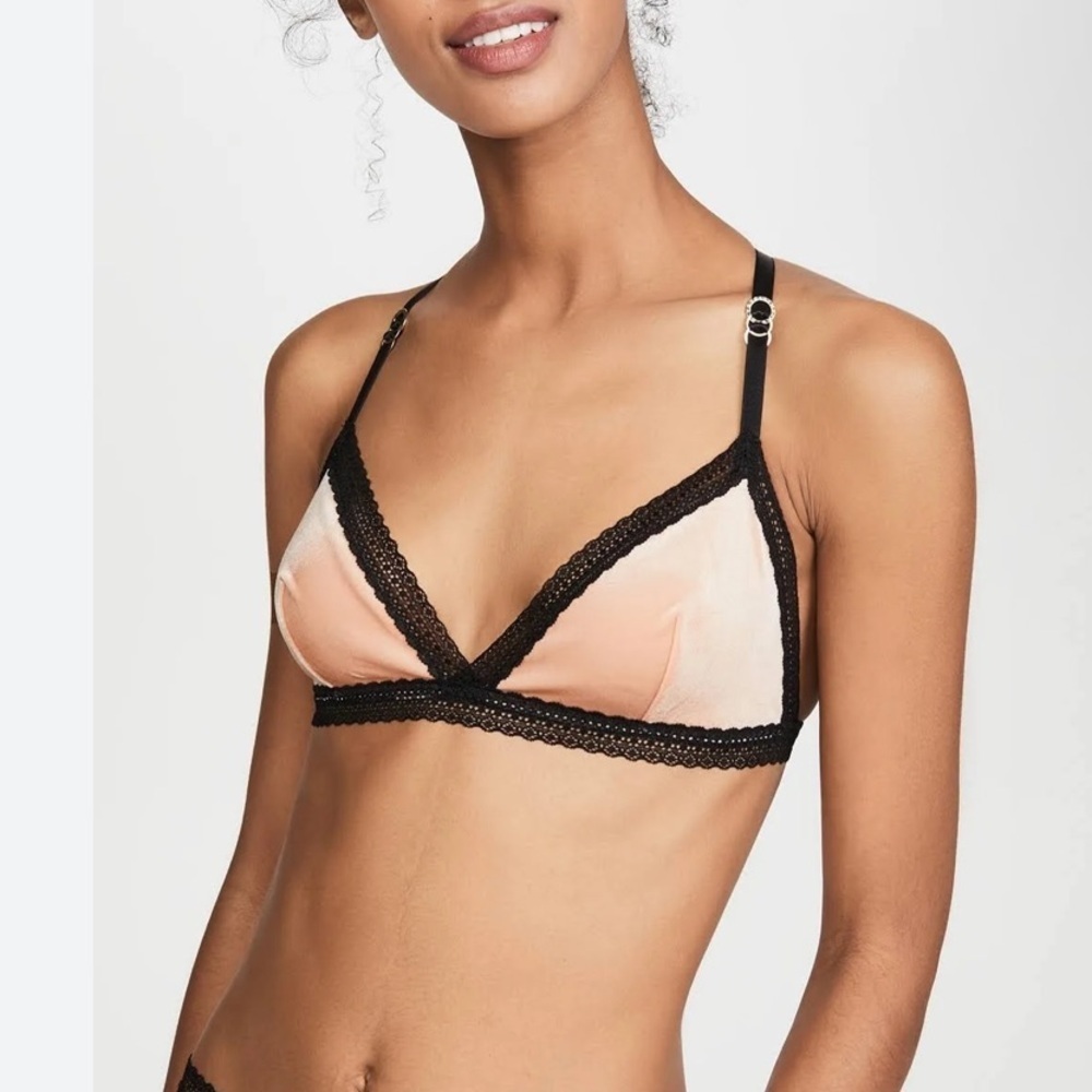 Stella McCartney NWT Ally Indulging Soft Cup Bra, Rose/Black, Size Small
